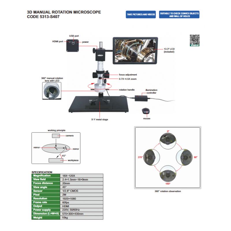 Mikroskop 3D rotirajući, Insize Cijena