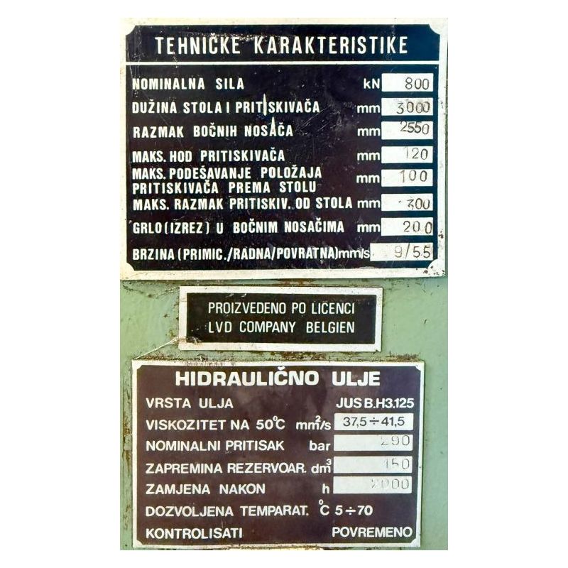 Apkant preša Jelšingrad HAPA 3000 mm x 80t Cijena