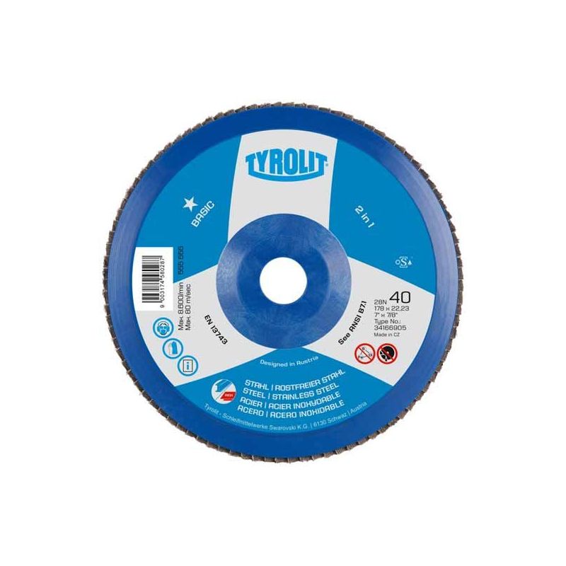 Brusni disk LBD - lepezasti, 115x22 mm, ZA60, BASIC INOX, Tyrolit Cijena