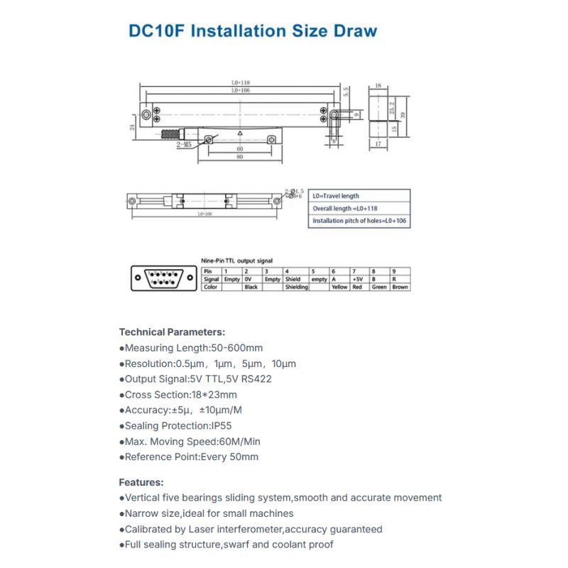 Digitalna mjerna letva DC10F-520, L=520 mm, Ditron Cijena
