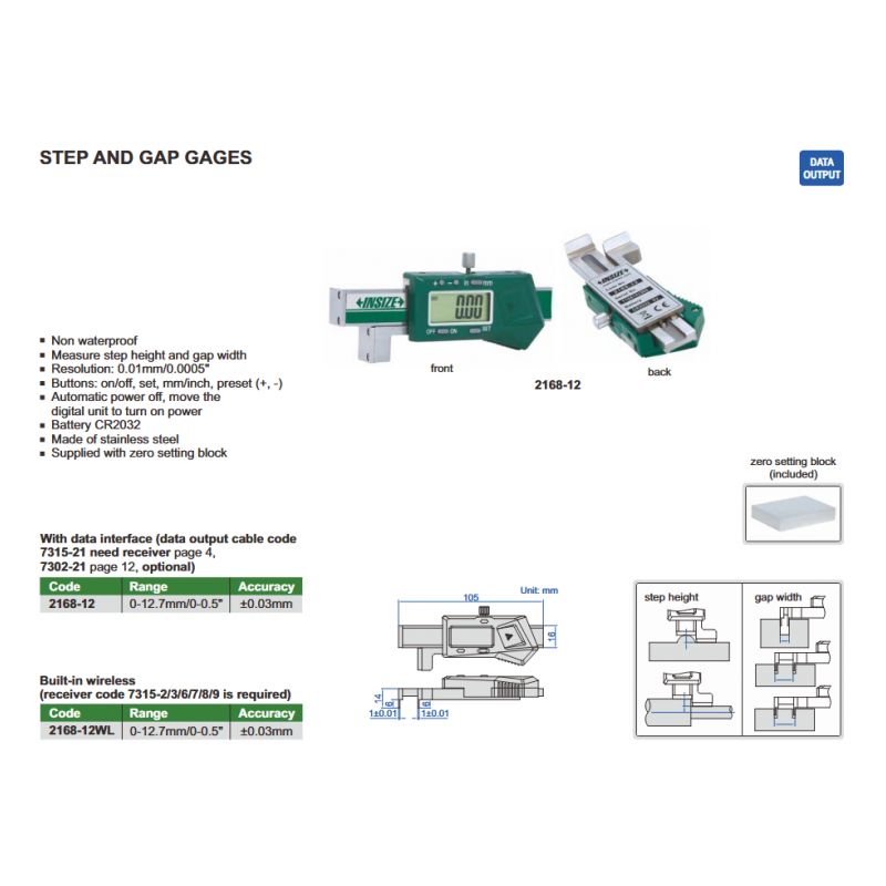 Digitalni mjerač nadvisa i utora 0-12.7 mm, 0.01 mm, Insize Cijena