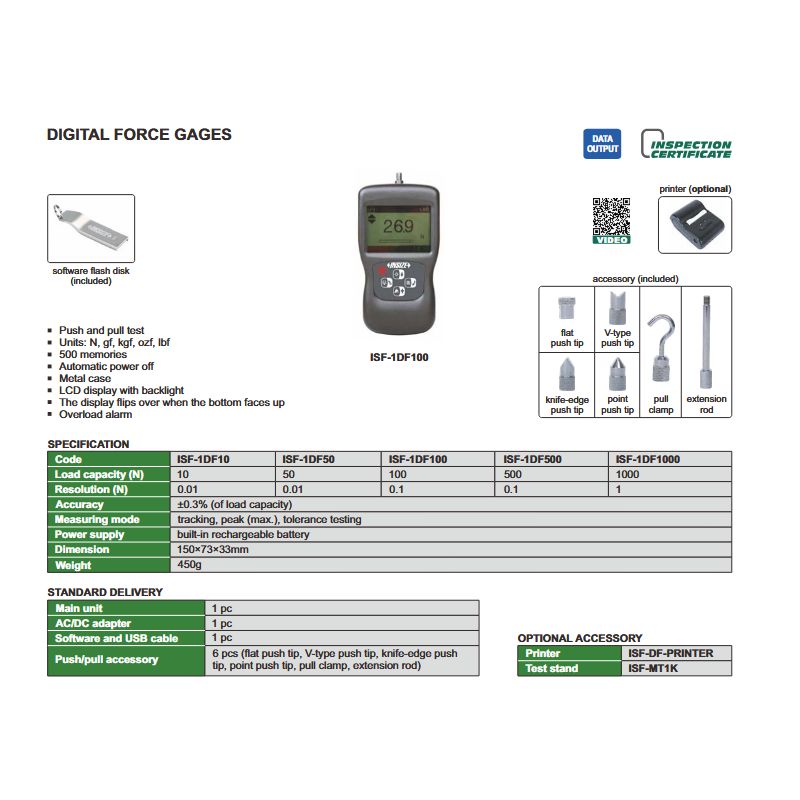 Dinamometar - digitalni, 50N, Insize Cijena