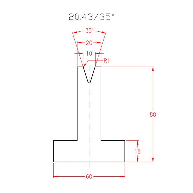 Donji alat za savijanje 20.43/35 V-10 mm, L-415 mm Cijena