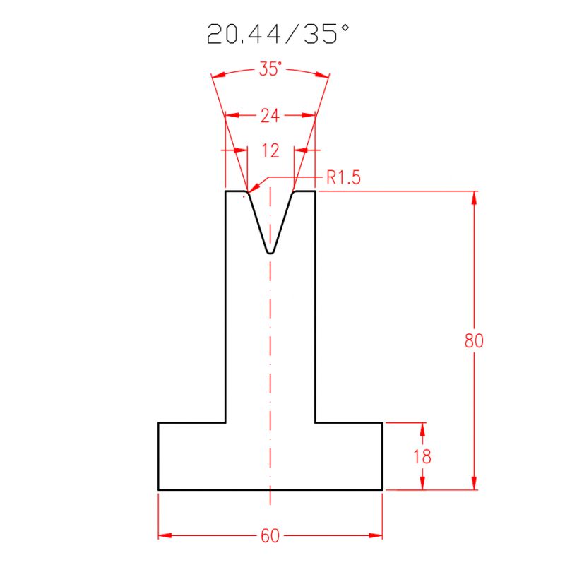 Donji alat za savijanje 20.44/35 V-12 mm, L-835 mm Cijena