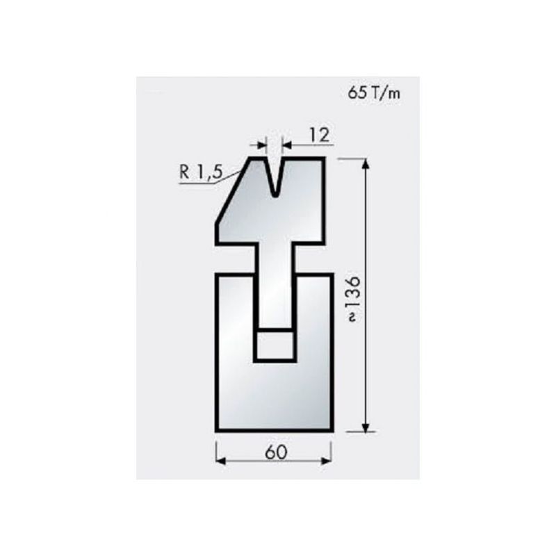 Donji alat za savijanje (pertlanje) 30.01, V-12 mm, 35 L-835 mm Cijena