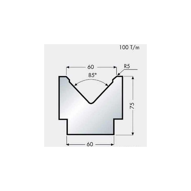 Donji alat za savijanje V=60 mm, H=75 mm, L=800 mm Cijena