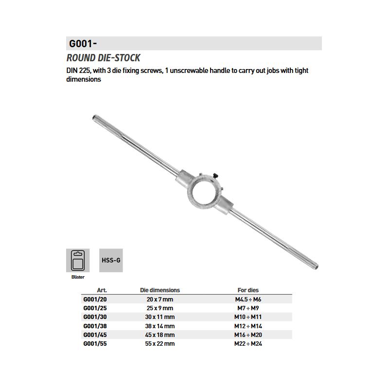 Držač nareznice, 45×18 mm, M16-M20, Fervi Cijena