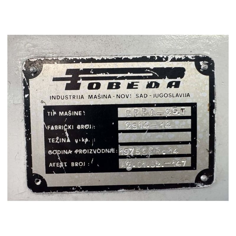 Ekscentar preša 25t, Pobeda (sa podiznim stolom) Cijena