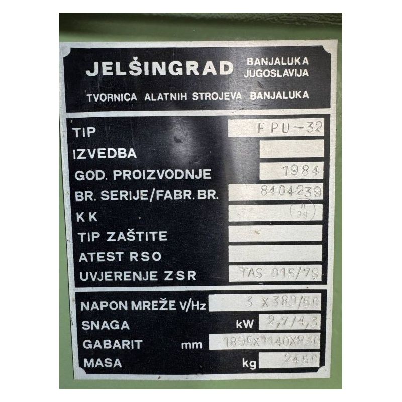 Ekscentar preša Jelšingrad EPU-32, 32t Cijena