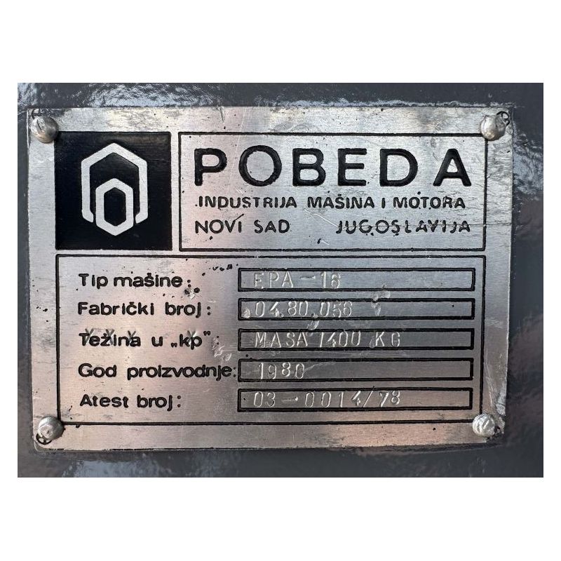 Ekscentar preša Pobeda 16 t Cijena