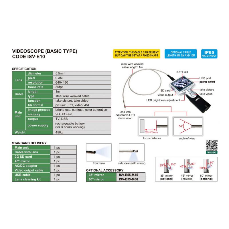 Endoskop - videoskop ISV-E10, Insize Cijena