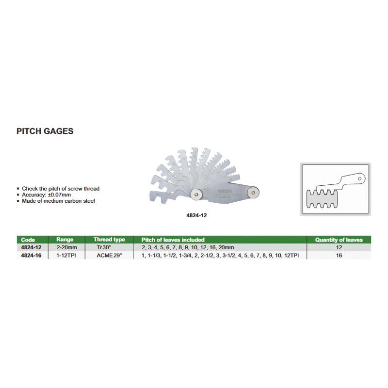 Etalon za provjeru trapeznog navoja, 2-20 mm Cijena
