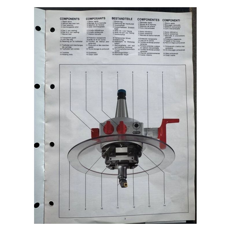 Glava za istokarivanje D’Andrea TA120, ima posmak, može raditi kanal za zegere Cijena