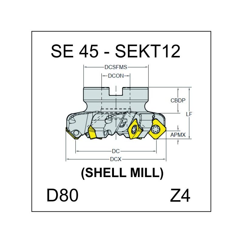 Glodaća glava F45-SEKT12-D80Z7S27, YG-1 Cijena