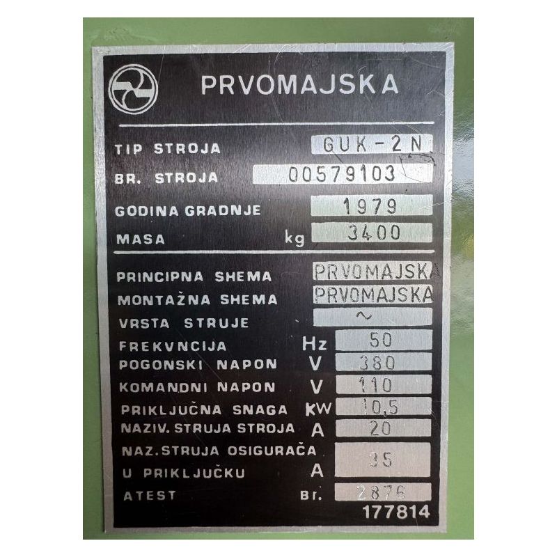 Glodalica PRVOMAJSKA GUK-2N, ISO 40 Cijena