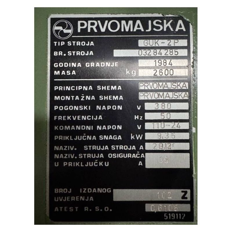 Glodalica Prvomajska GUK-2P Cijena