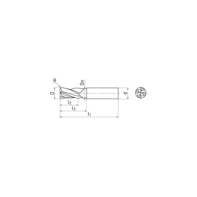 Glodalo Ø3 mm, 4P, 45, DIN 6527L, SC, AlCrN, N, ZPS Cijena