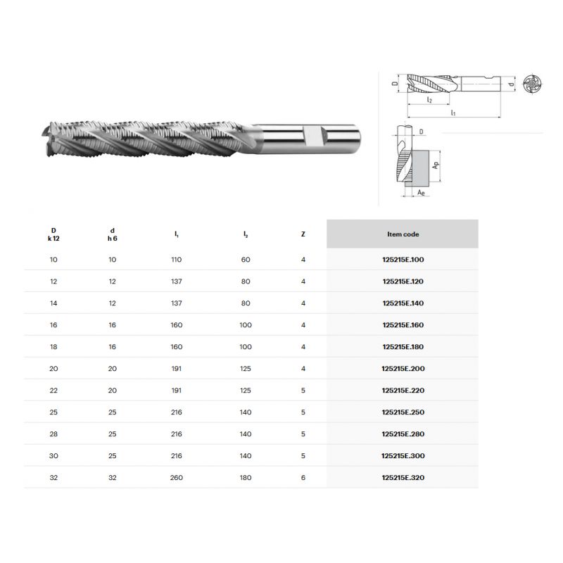 Glodalo grubo produženo ⌀20 mm 4P, DIN 844, HSSCo5, L=191/125 mm, ZPS Cijena