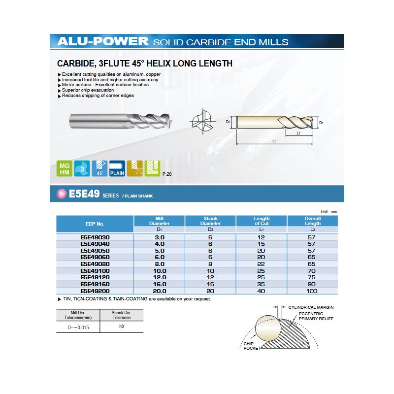 Glodalo TM Ø3 mm, 3P, ALU-Power, YG-1 Cijena