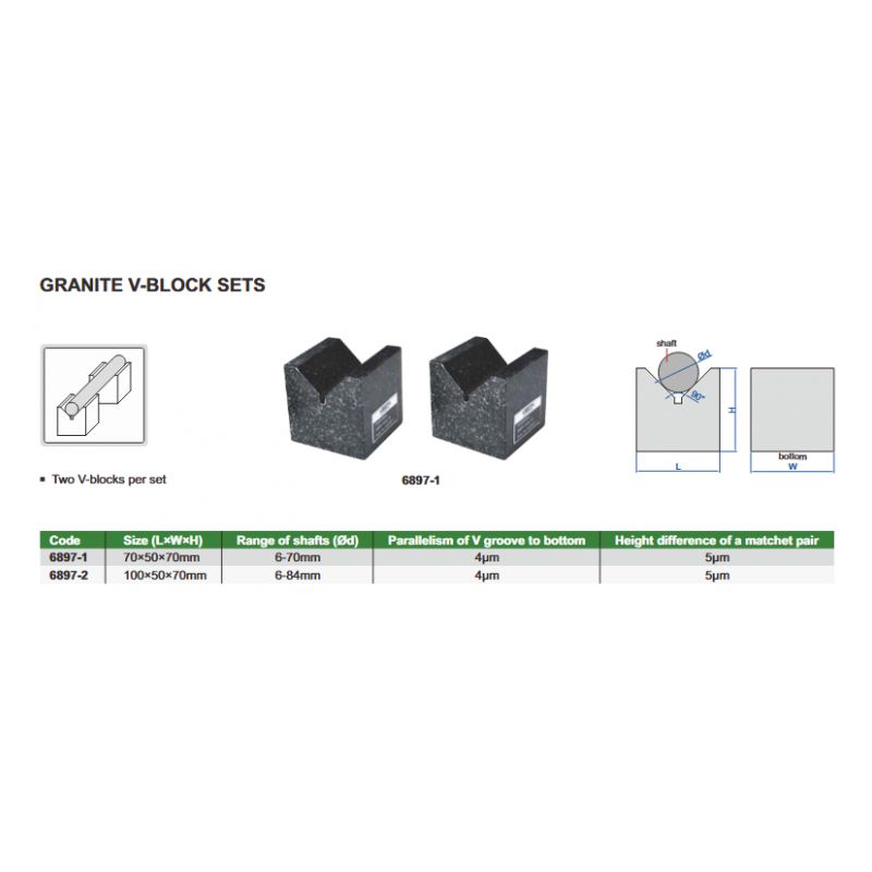 Granitni V-blok, 70×50×70 mm, set Cijena