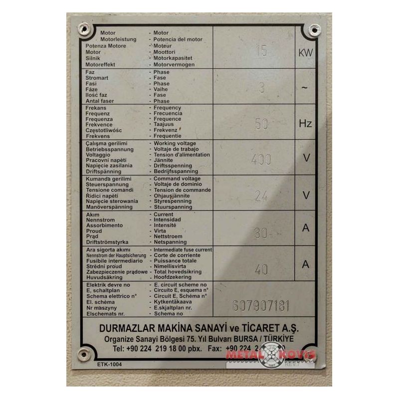 Hidraulične škare DURMA SB 3006 NT Price