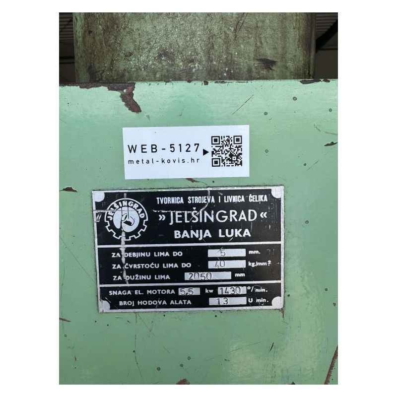 Hidraulične škare za lim Jelšingrad HM-5-B, 2000x5 mm Cijena