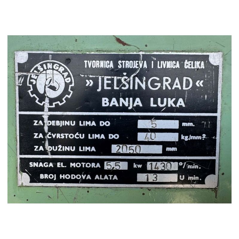 Hidraulične škare za lim Jelšingrad HM-5-B, 2000x5 mm Cijena