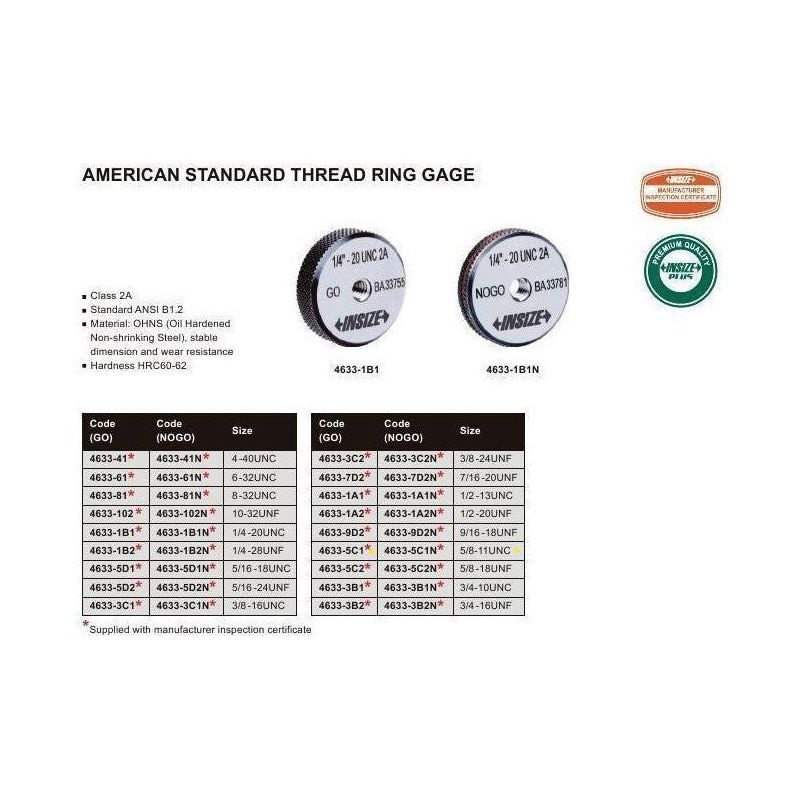 Kontrolni prsten 5/8-11 UNC, ide Cijena