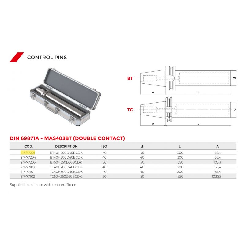 Glodaći trn BT40 200 mm, Kintek Cijena
