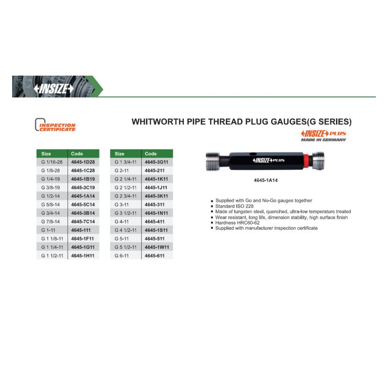 Kontrolni trn G 1/4 - 19 IDE-NE IDE, Insize Cijena