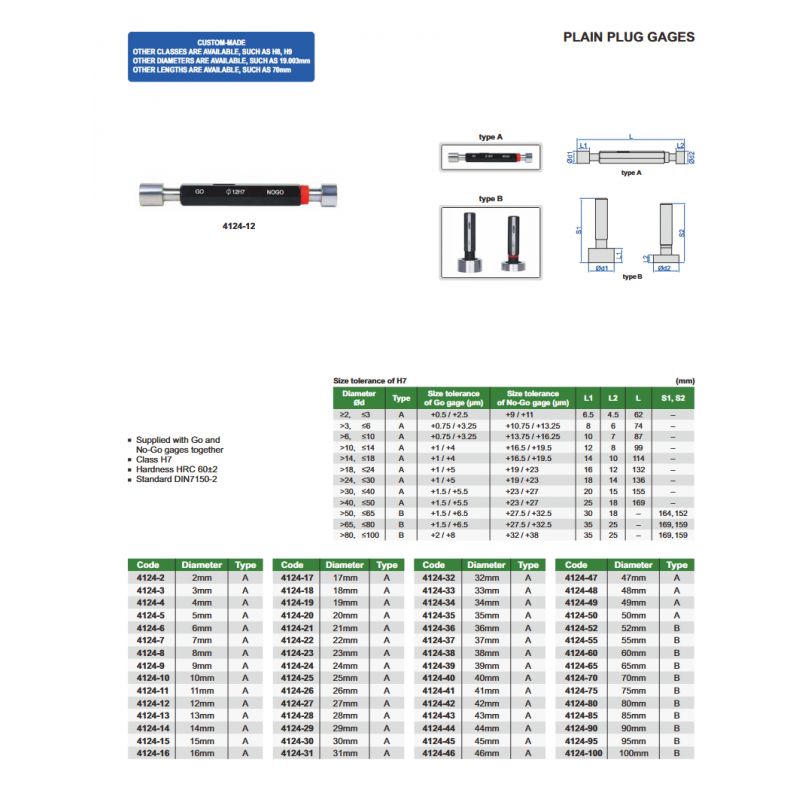 Plain Plug Gauge, H7 50mm Price