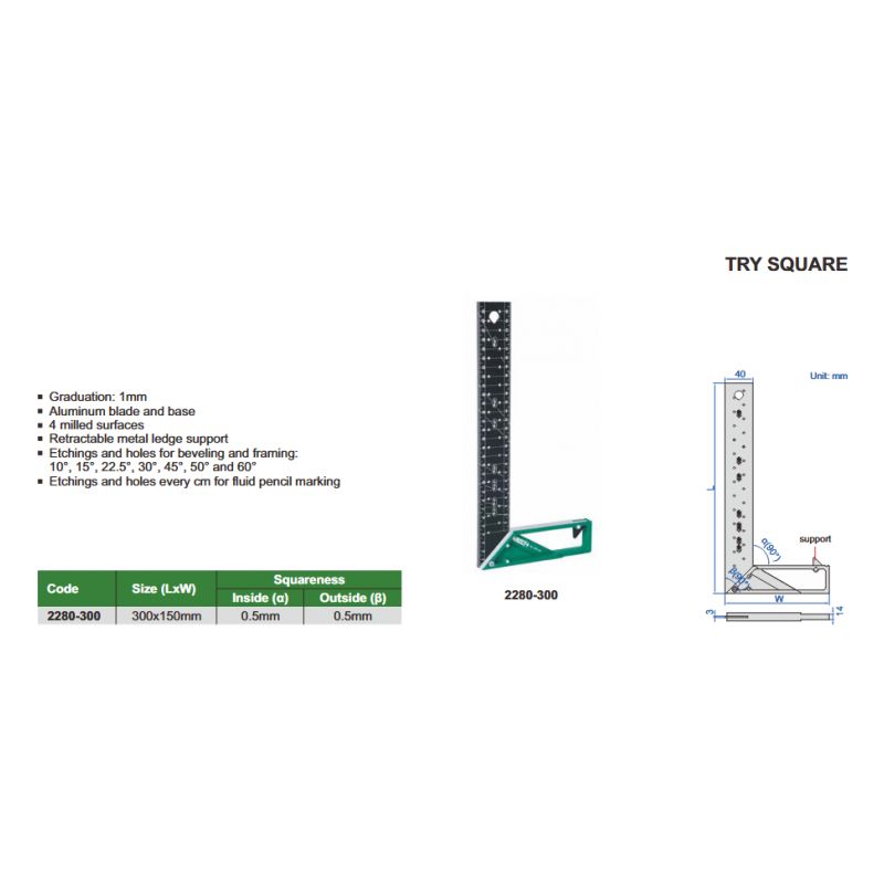 Kutnik 300x150mm, Insize Cijena