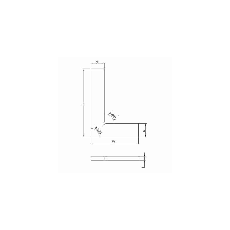 Kutnik 90°, 100X70 mm, DIN875 Grade 0, Insize Cijena