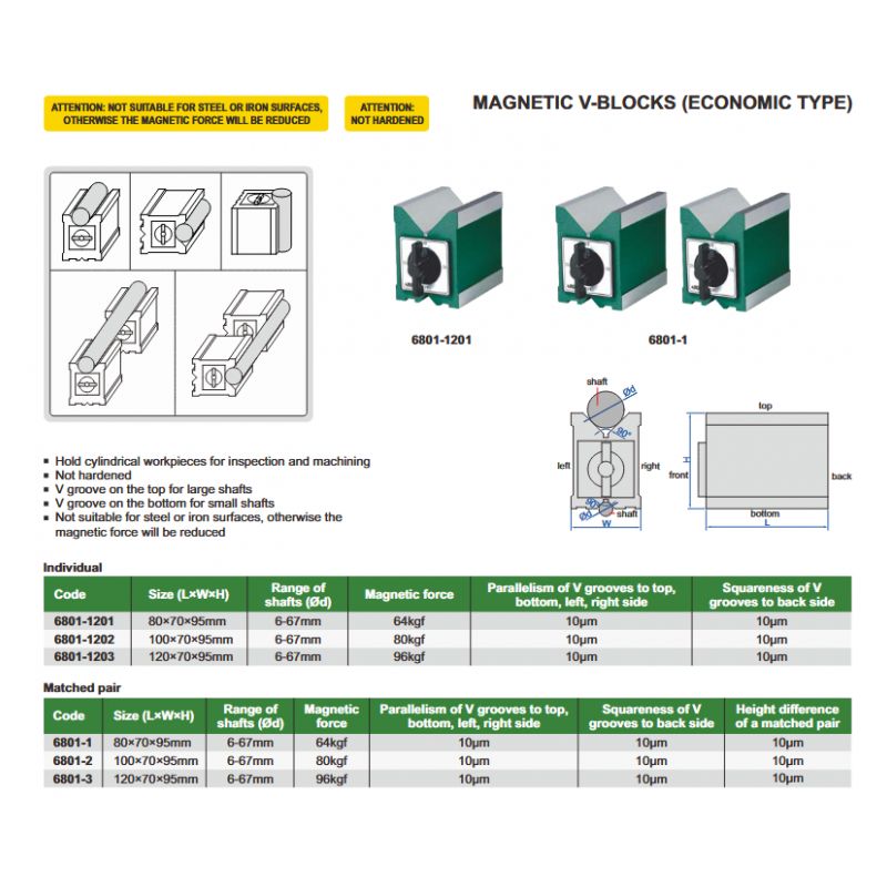 Magnetni V-blok, 80x70x95 mm, Insize Cijena