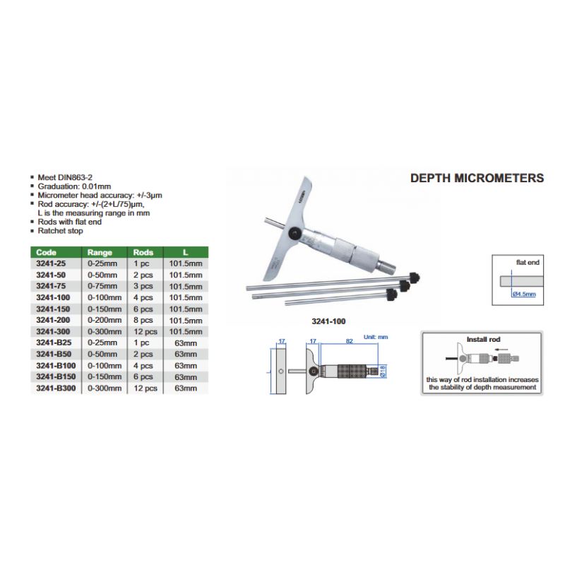 Mikrometar za dubinu, 0-150 mm Cijena