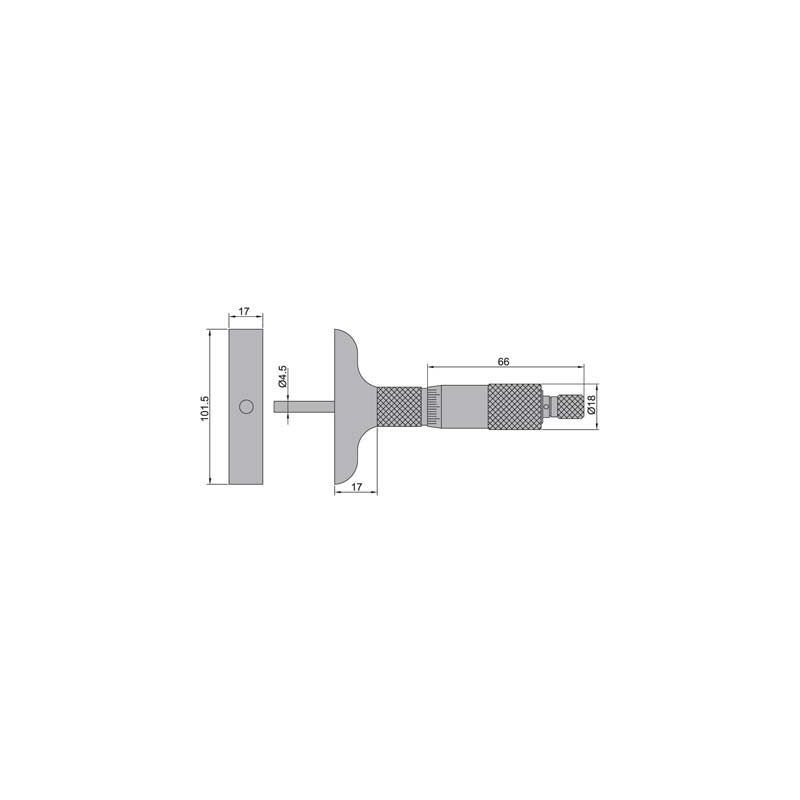 Depth Micrometer, Base 101.5x17 mm 0-50mm 0.01mm Price