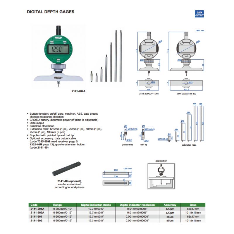 Mikrometar za dubinu digitalni sa bazom 0-300 mm, Insize Cijena