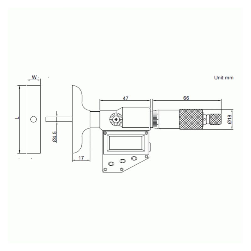 Digital Depth Micrometer, Base 101.5X17 mm 0-300mm, 0.001mm Price