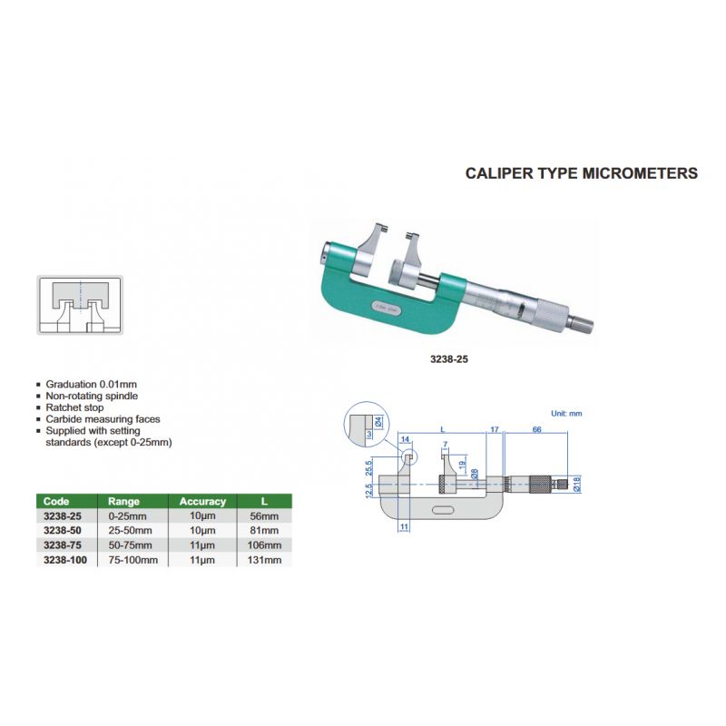 Mikrometar za unutarnje mjerenje 25-50 mm, Insize Cijena