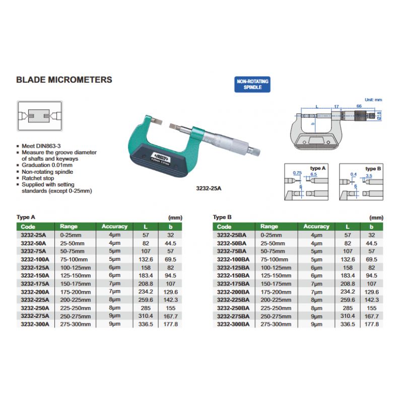 Mikrometar za utore 25-50 mm 0.01mm, Insize Cijena