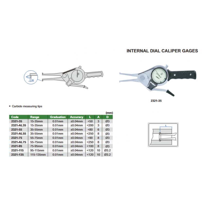 Mjerilo za utore i rupe 55-75 mm, Insize Cijena