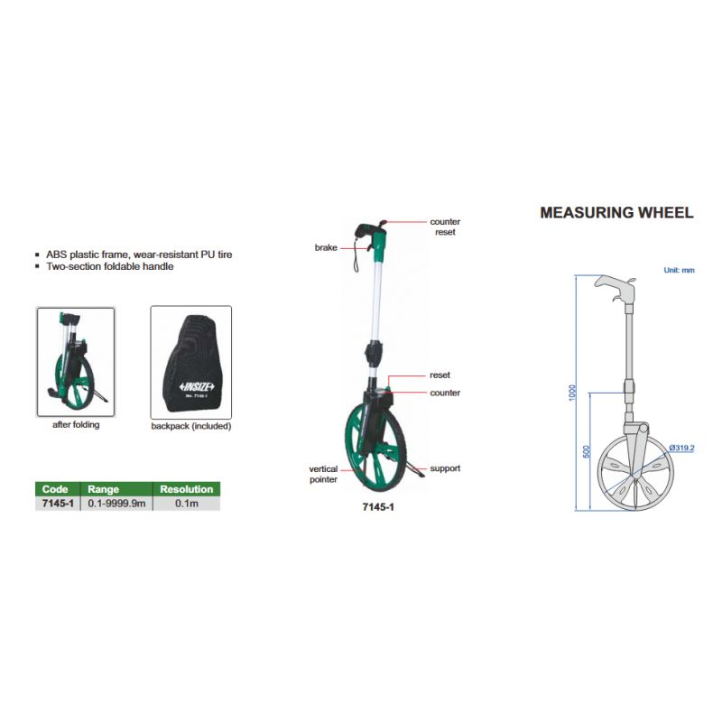 Mjerni kotač Profi 0.1-9999.9m 0.1m, Insize Cijena