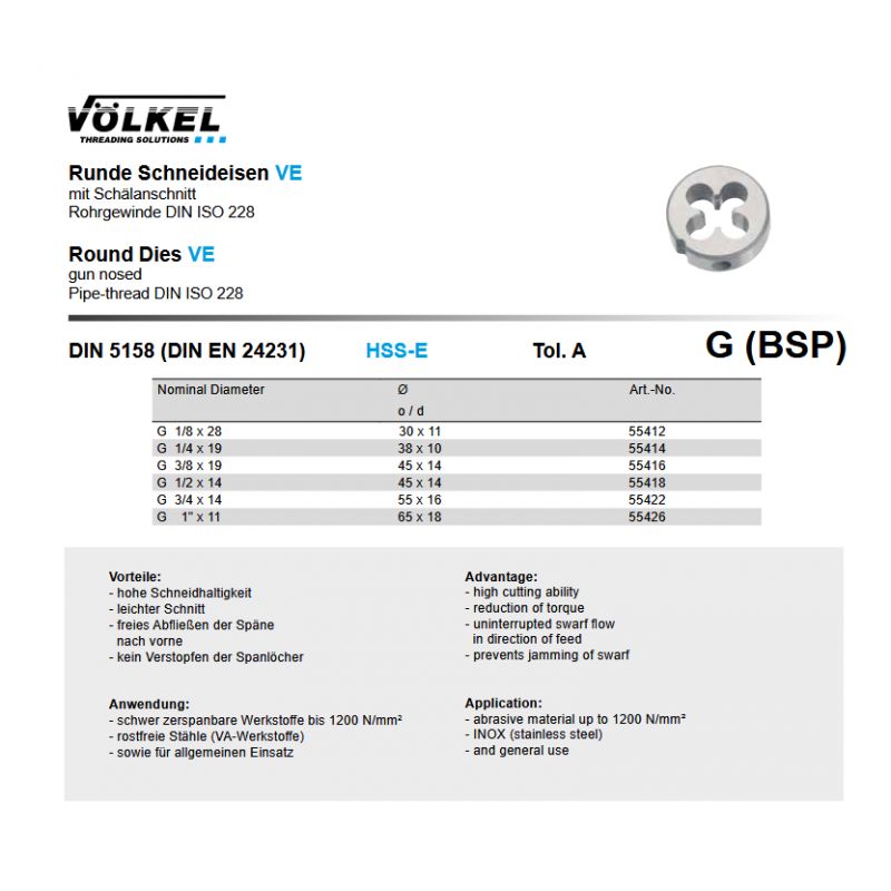Nareznica G 1/4x19 HSS-E, Völkel Cijena