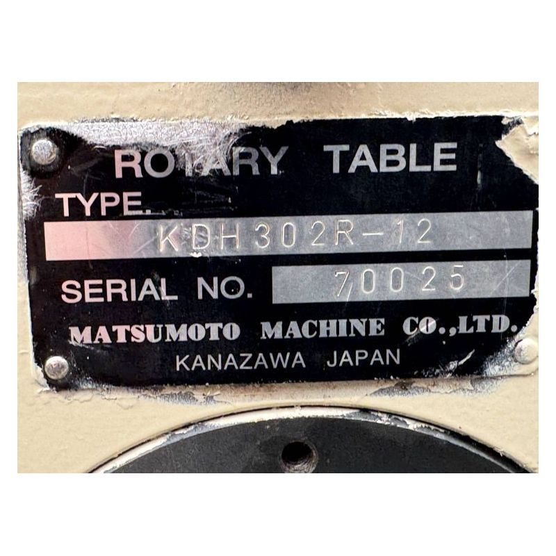 NC rotacijski stol Matsumoto MMK KDH302R-12 - Ø300 mm Cijena