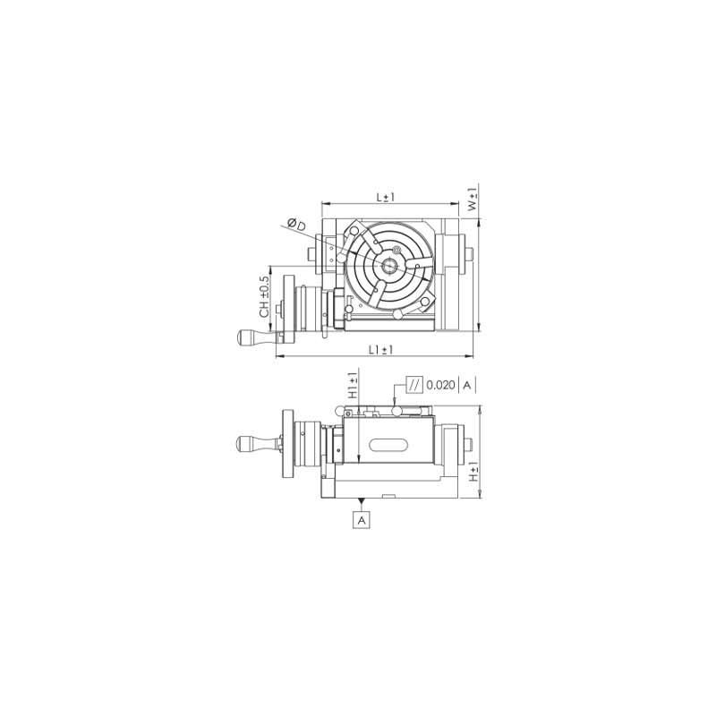 Okretno nagibni stol s diobenom podjelom 150 mm Cijena