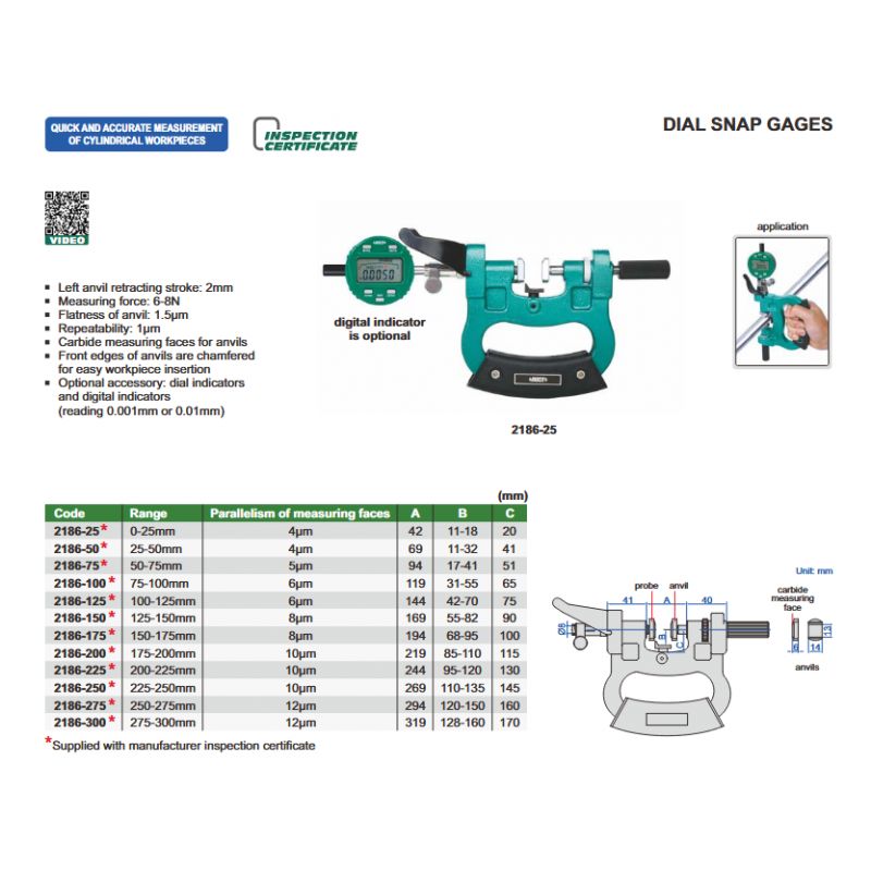 Pasometar - digitalni, 100-125 mm, Insize Cijena