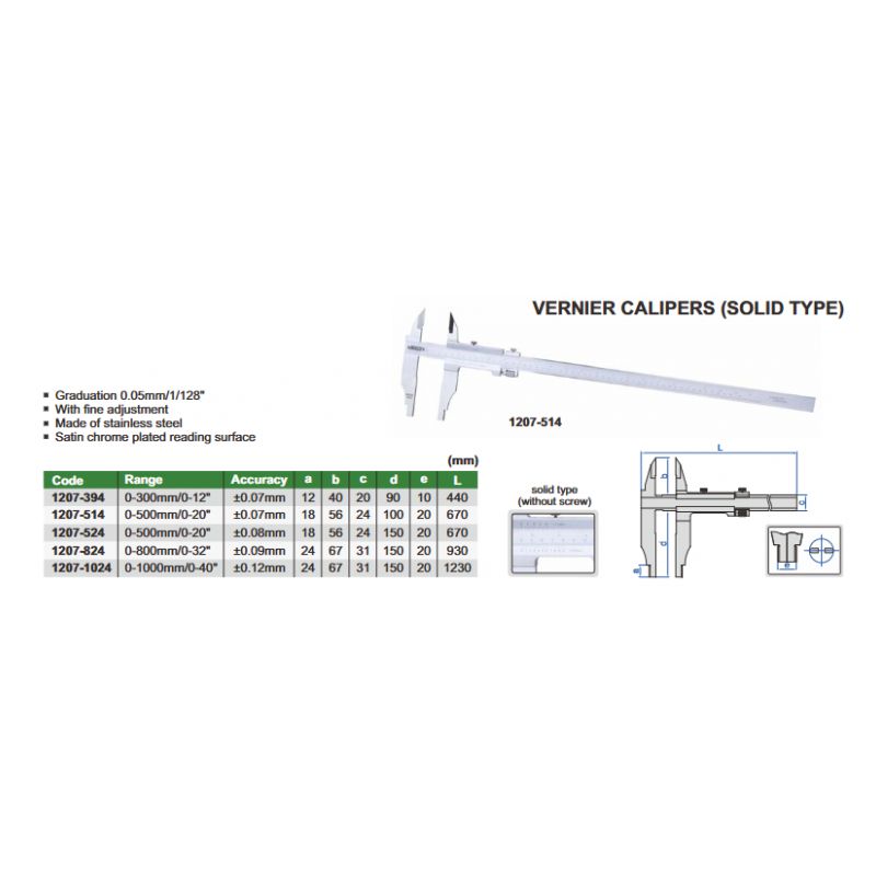 Vernier Caliper, Jaw Length 150mm 0-500mm 0.05mm Price