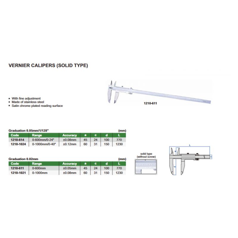 Pomično mjerilo 0-600 mm 0,08 mm, Insize Price