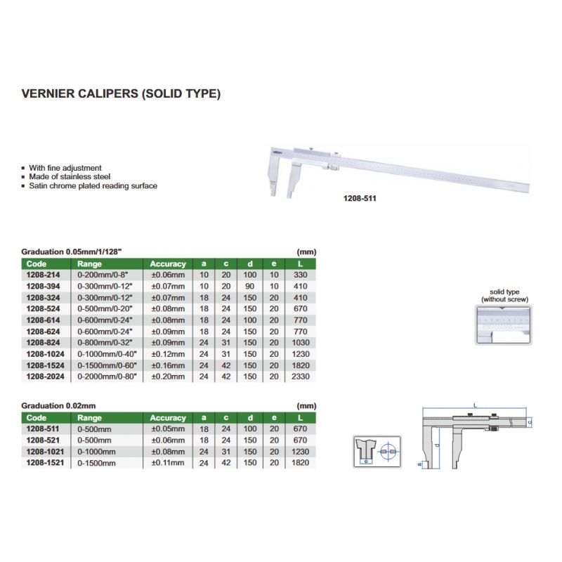 Vernier Caliper, Jaw Length 100mm 0-600mm 0.05mm Price