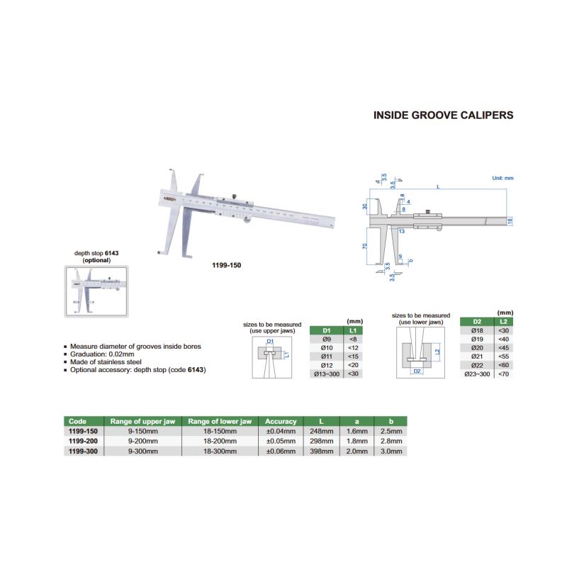 Pomično mjerilo 9-200 mm, 0.02 mm, Insize Cijena